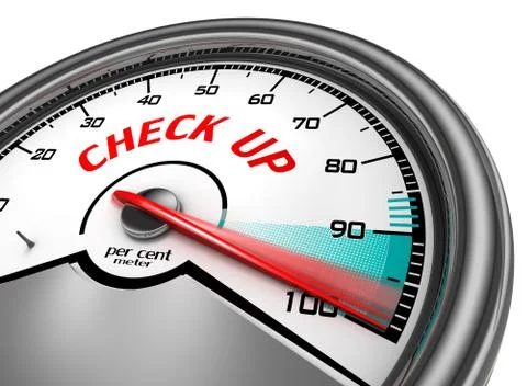 Check up to hundred per cent conceptual meter Stock Illustration