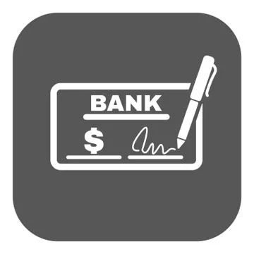 The check icon. Checkbook and cheque, pay, payment, paying symbol. Flat Stock Illustration