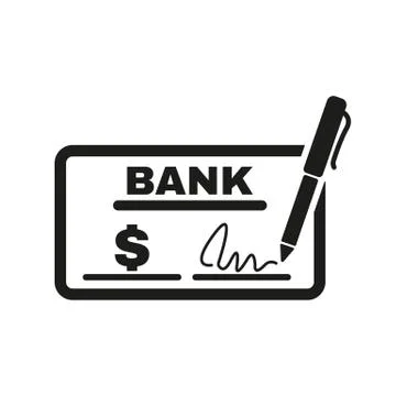 The check icon. Checkbook and cheque, pay, payment, paying symbol. Flat Stock Illustration