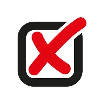 The check icon. Checkmark and checkbox, no, voting symbol. Flat Stock Illustration