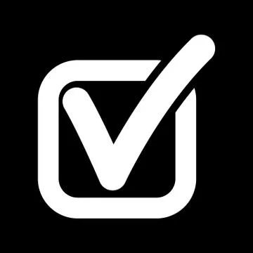 The check icon. Checkmark and checkbox, yes, voting symbol. Flat Stock Illustration