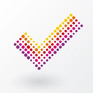 Check icon composed of polka dots Stock Illustration