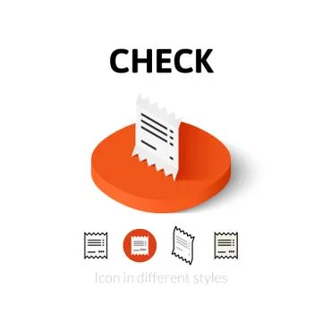 Check icon in different style Illustrazione stock