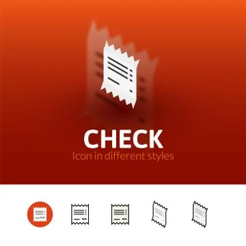 Check icon in different style Stock Illustration