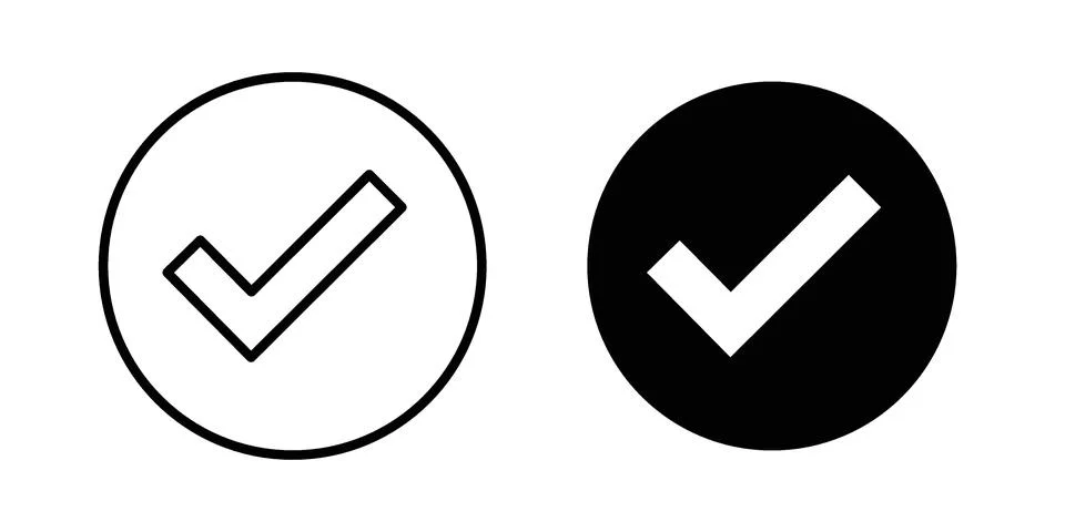Check icon symbol  illustration bundle in black colour Stock Illustration