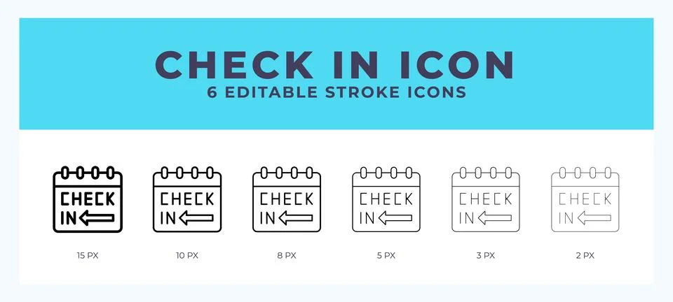 Check in icon symbol. Isolated. Vector illustration with editable stroke. Stock Illustration