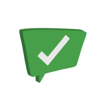 Check icon symbol tick mark green right positive  Stock Illustration