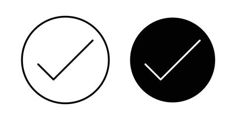 Check icon symbol. Vector illustration pack in black color. Stock Illustration