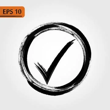 Check Icon Vector. Perfect Black pictogram illustration on white background. Stock Illustration