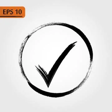 Check Icon Vector. Perfect Black pictogram illustration on white background. Stock Illustration