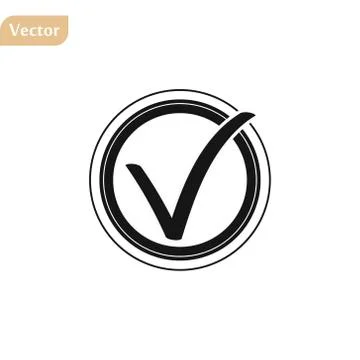 Check Icon Vector. Perfect Black pictogram illustration on white background.  Stock Illustration