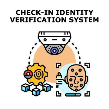 Check in identity verification system concept illustration 스톡 일러스트