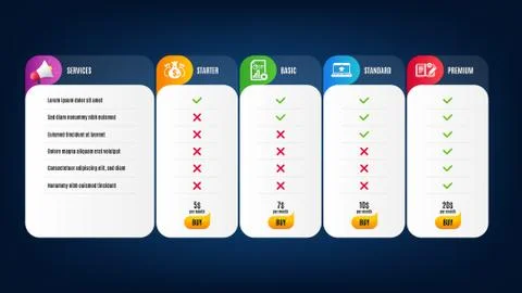Check investment, Engineering documentation and Website education icons set Stock Illustration