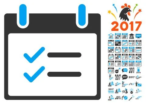 Check Items Calendar Day Flat Vector Icon With Bonus 스톡 일러스트