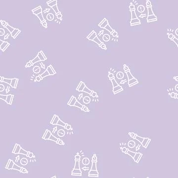 Check king chess line seamless pattern Stock Illustration