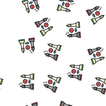Check king chess vector seamless pattern Illustrazione stock