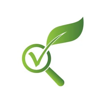 Check leaf icon design vector, check wood green check audit icon Stock Illustration