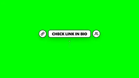 Check link in bio banner with icons on green screen. 4K Stock Footage 341694710
