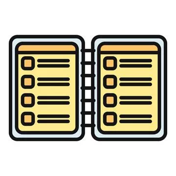 Check list book showing tasks and selection options 库存插图