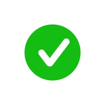 Check list button icon. Check mark in round sign. Vector. Stock Illustration