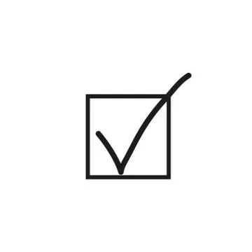 Check list button icon. Check mark in box sign. Stock Illustration