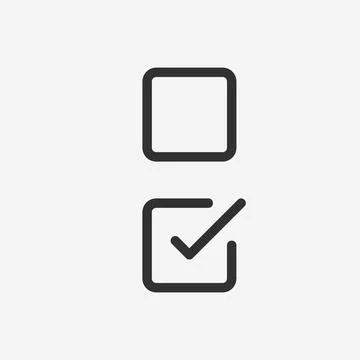 Check list button icon. Check mark in square box blank and filled. Correct sy Stock Illustration