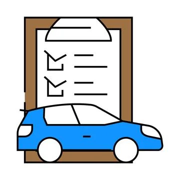 Check list car service icon color illustration Stock Illustration
