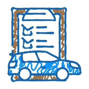 Check list car service icon doodle illustration Stock Illustration