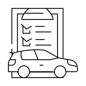 Check list car service line icon vector illustration Stock Illustration