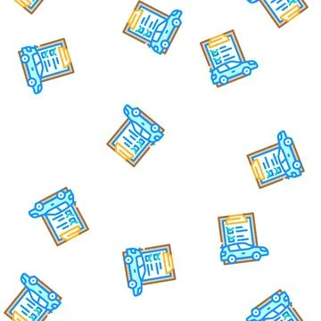 Check list car service vector seamless pattern 스톡 일러스트