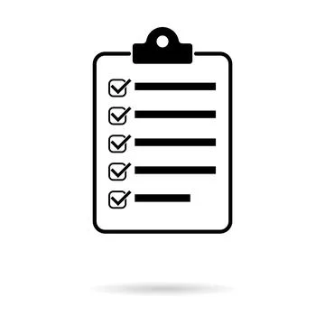 Check list , checklist flat web icon with shadow. Mark symbol, document repor Stock Illustration