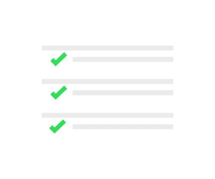 Check list, checklist form logo design. Checkboxes ui design for survey. Stock Illustration