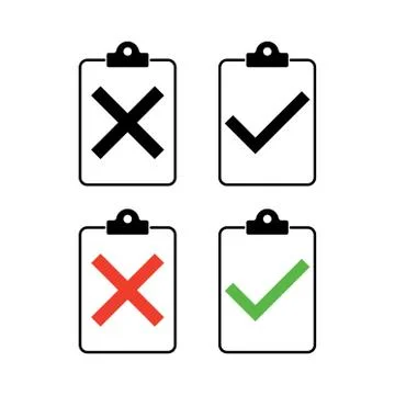 Check list , checklist set flat web icon isolated white background. Mark symb Stock Illustration