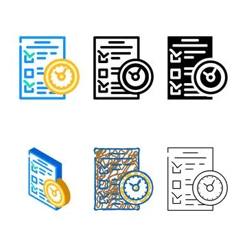 Check list color icon vector pack Stock Illustration