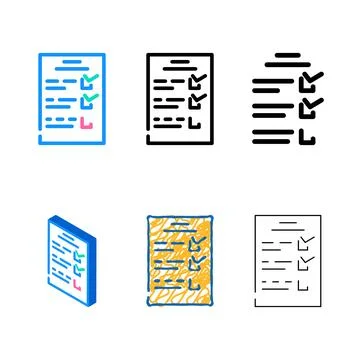Check list color icon vector range Stock Illustration