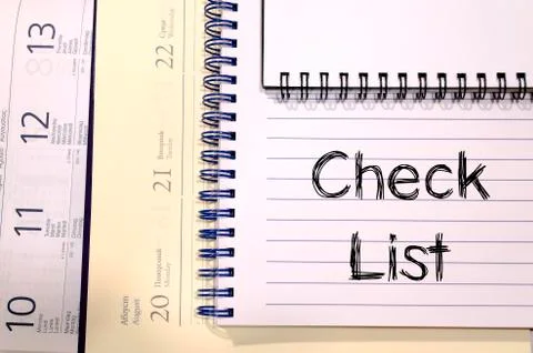 Check list concept on notebook Stock Photos