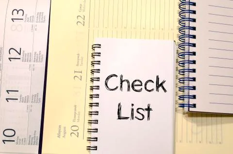Check list concept on notebook Stock Photos