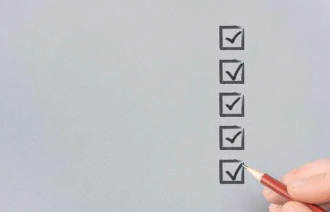 Check list document of finished work duties and responsibilities. Business pr Stock Photos