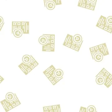 Check list glyph vector seamless pattern Stock Illustration