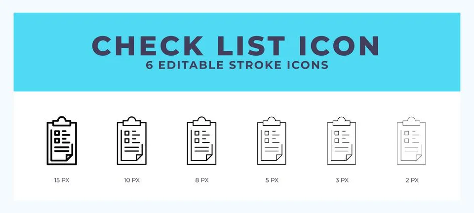 Check list icon with editable stroke. Outline icon vector illustration. Stock Illustration