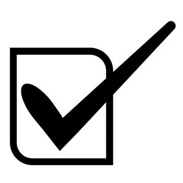 Check list icon or tick mark to choose correct with box  line black concept Stock Illustration