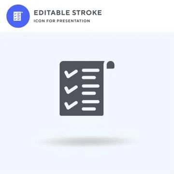 Check List icon vector, filled flat sign, solid pictogram isolated on white,  스톡 일러스트