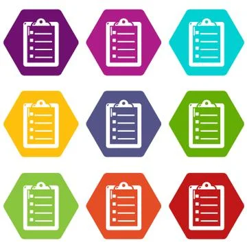 Check list icons set 9 vector Stock Illustration