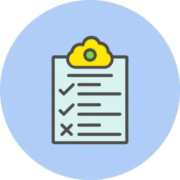 Check List Line Filled Circle Icon Stock Illustration