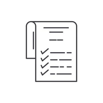 Check list line icon concept. Check list vector linear illustration, symbol Stock Illustration