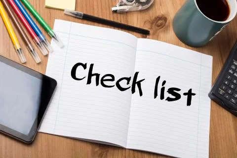 Check list - Note Pad With Text Photos