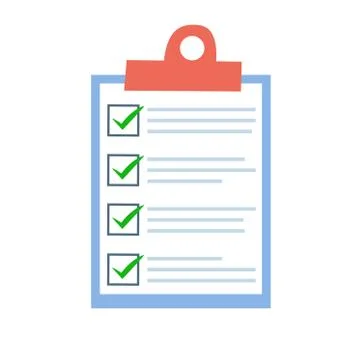 Check list in the notebook isolated on white. Vector illustration Stock Illustration
