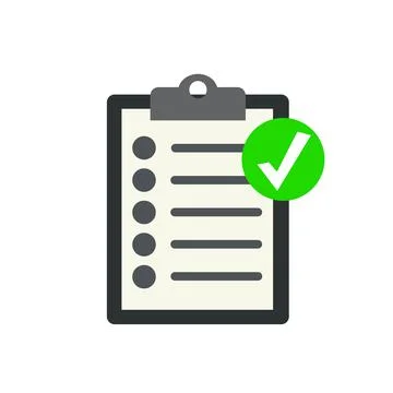 Check list in the notebook isolated on white. Stock Illustration