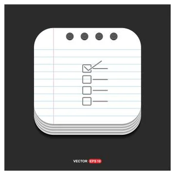 Check list ok Icon Gray icon on Notepad Style template Vector EPS 10 Free Ico イラスト素材
