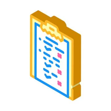 Check list or questionnaire call center isometric icon vector illustration Illustrazione stock
